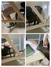 在老公辦公室被兒子的大雞雞巴填滿，服侍兒子絲襪足交